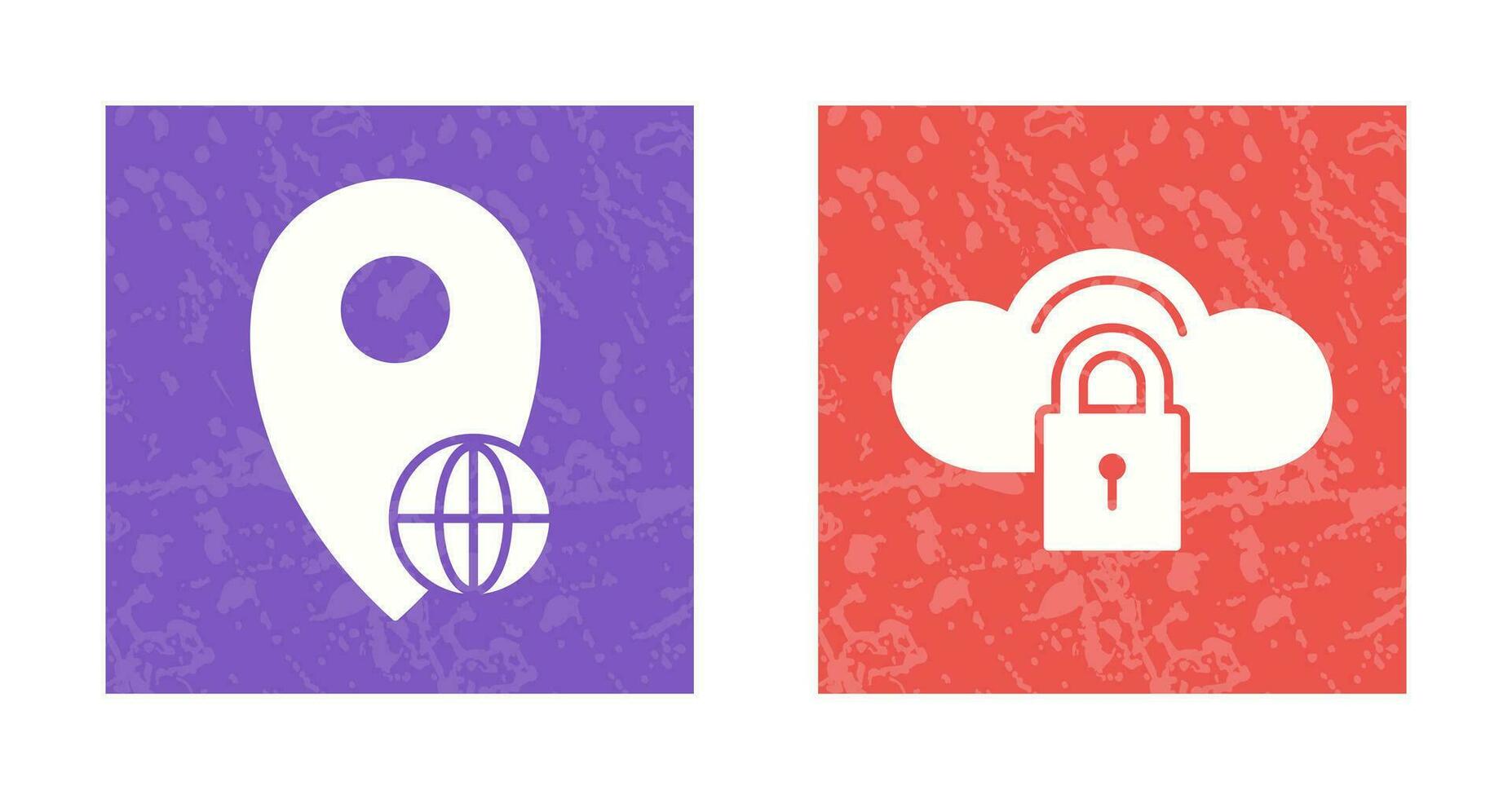 global location and secure cloud  Icon vector