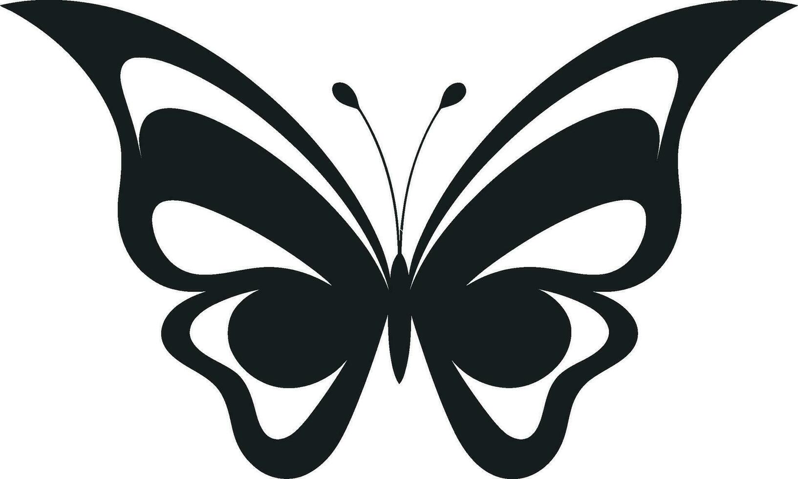Sculpted Grace in Noir Butterfly Logo Monochromatic Beauty Black Vector Butterfly