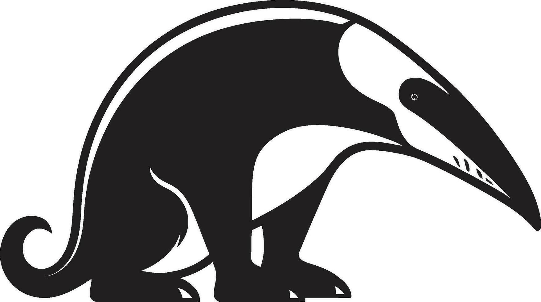 Anteater Icon in Vector Bold and Beautiful Black Design Graceful Black Anteater Logo Vector Artistry in Black