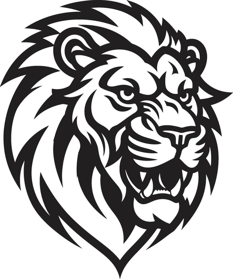 Lions Vigilance Vector Heraldry in Black Eclipse Majesty Lion Vector Symbol