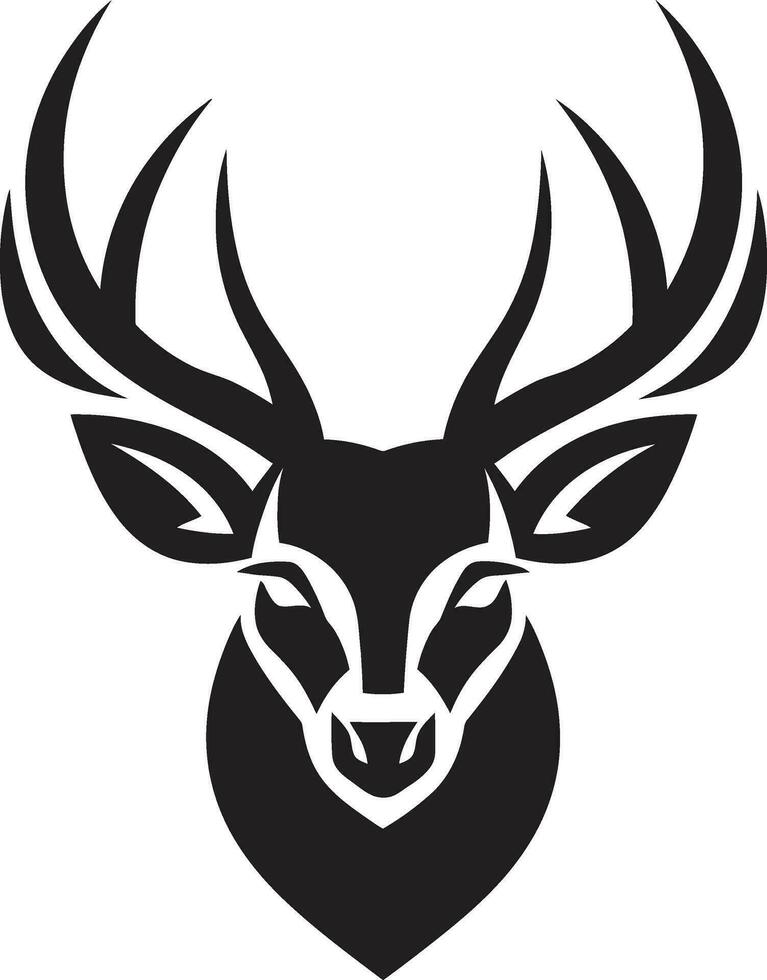 Sleek and Majestic Black Vector Emblem of Grace Intricate Beauty Black Deer Symbols Detailed Antlers