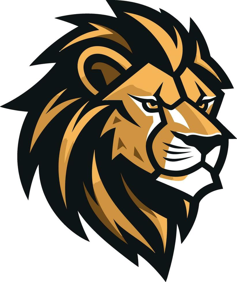 Regal Pride Black Lion Icon in Vector Proud Dominance Lion Logo Excellence