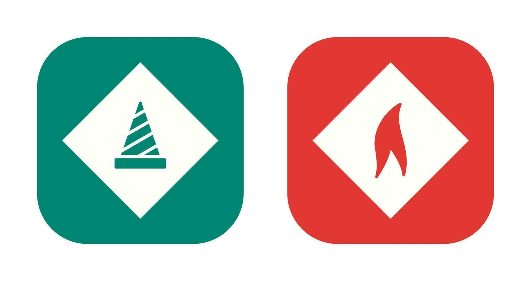 under construction and flammable material  Icon vector