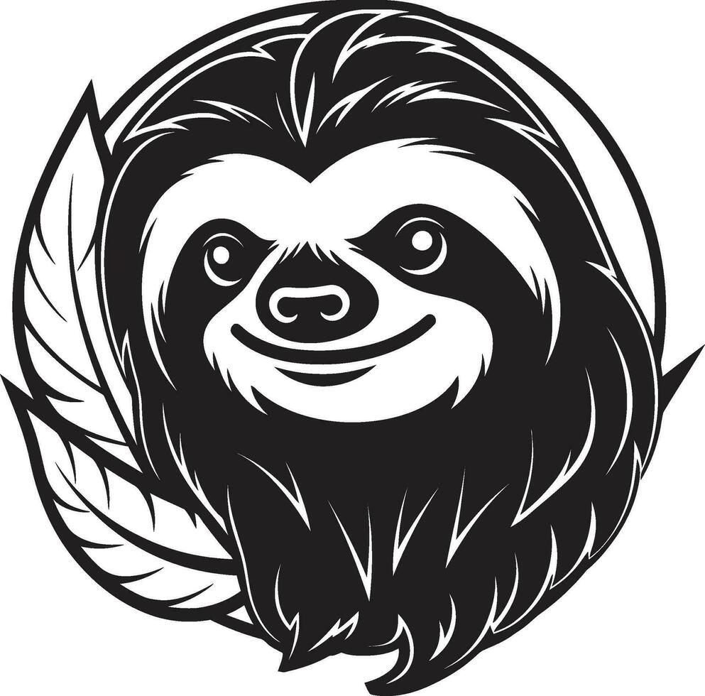 Black Beauty Sloth Logo Design Ebon Elegance Zenful Emblem vector