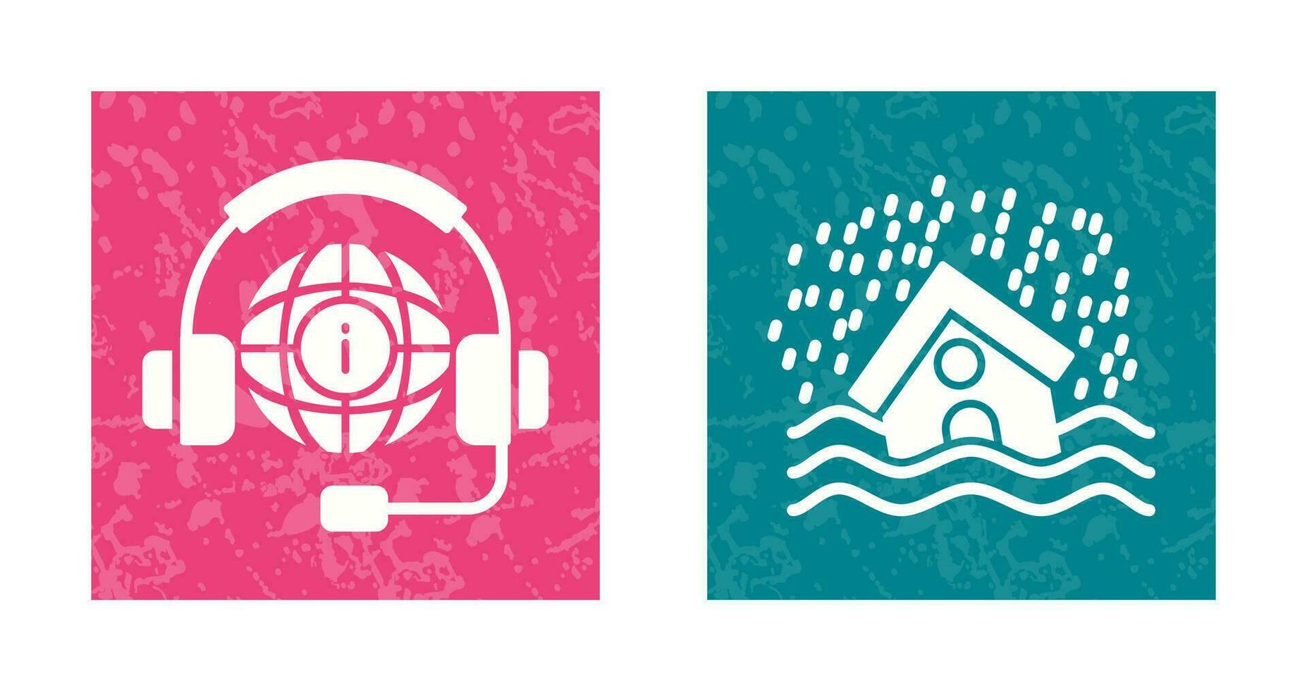 Call Center and Disaster Icon vector