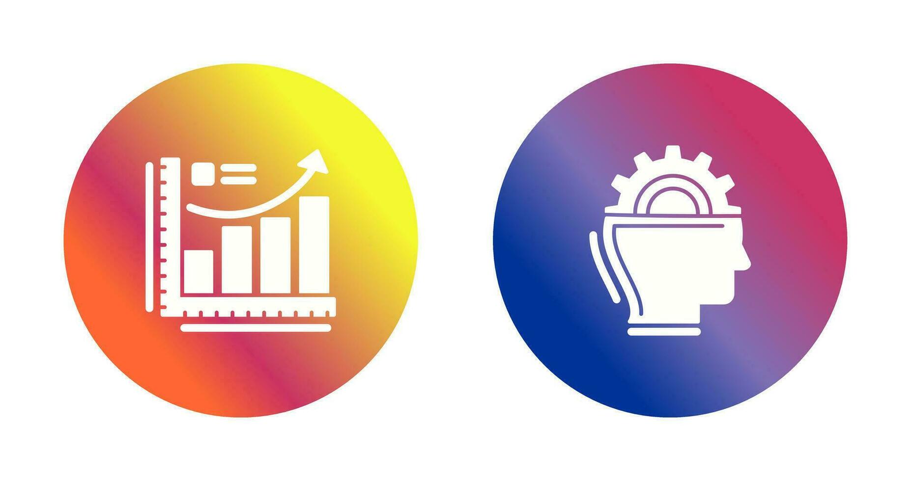 Growth Chart and Machine Learning Icon vector