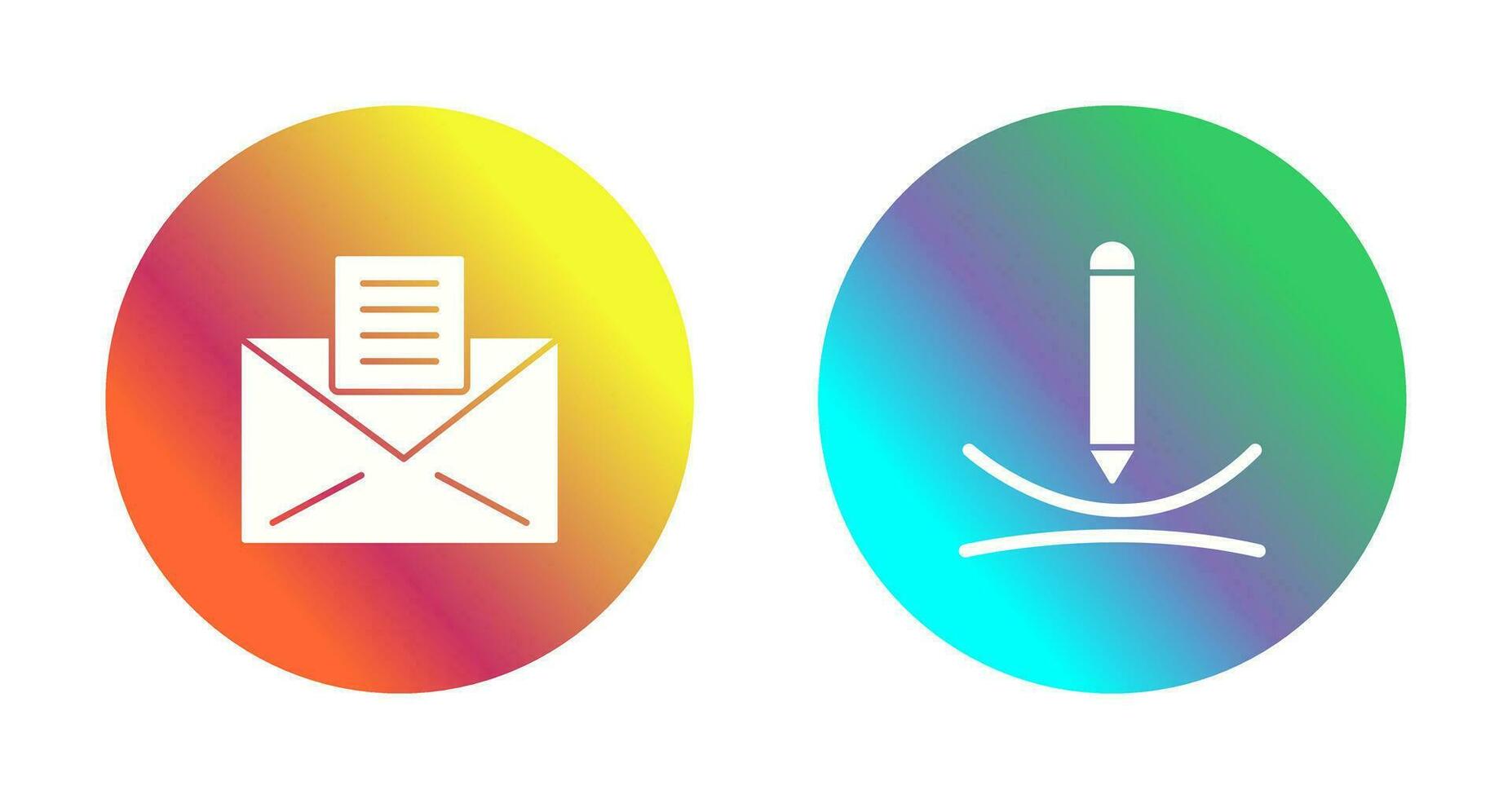 email documents and draw curve Icon vector