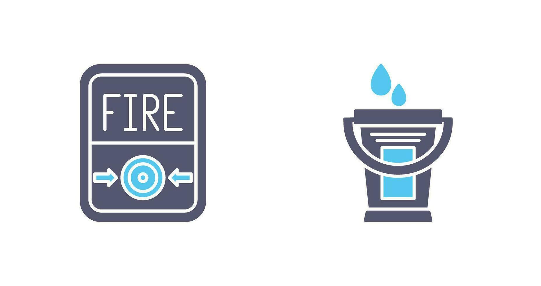 Fire Button and Water Bucket Icon vector