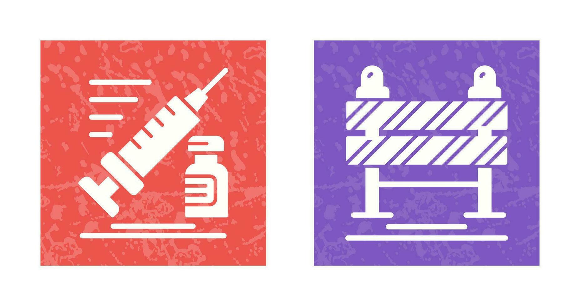 Syringe and Road Blockade Icon vector