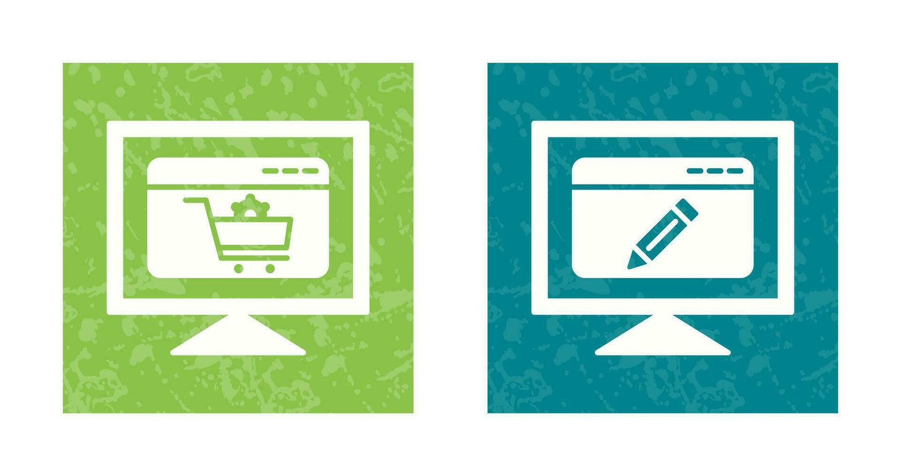 e commerce setting and edit webpage Icon vector