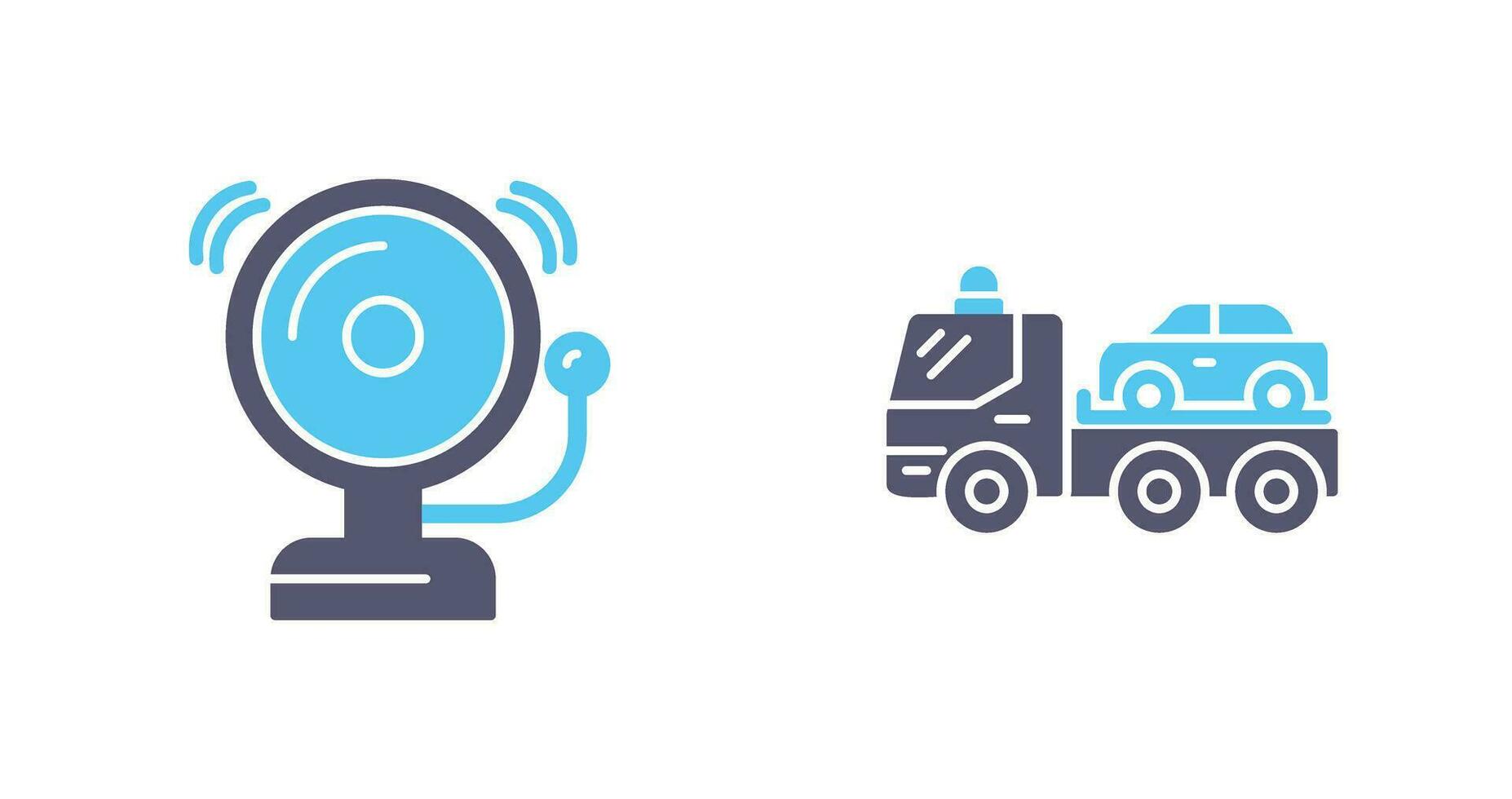 Fire Alarm and Tow Truck Icon vector