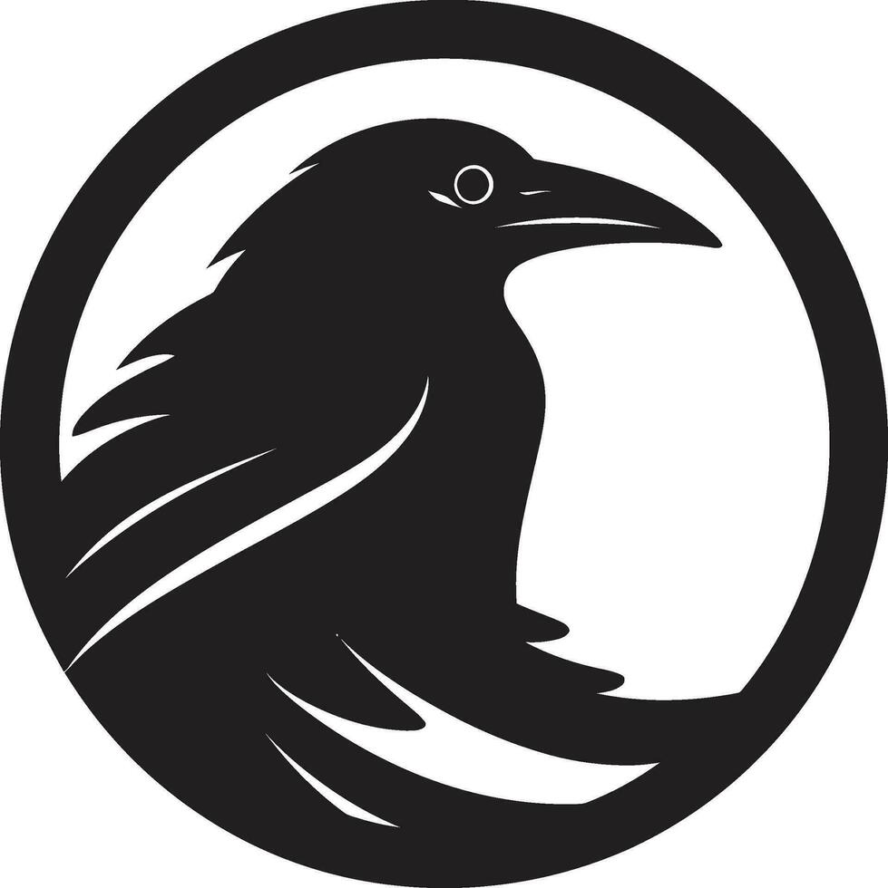 Intricate Raven Vector Icon Premium Raven Silhouette Insignia