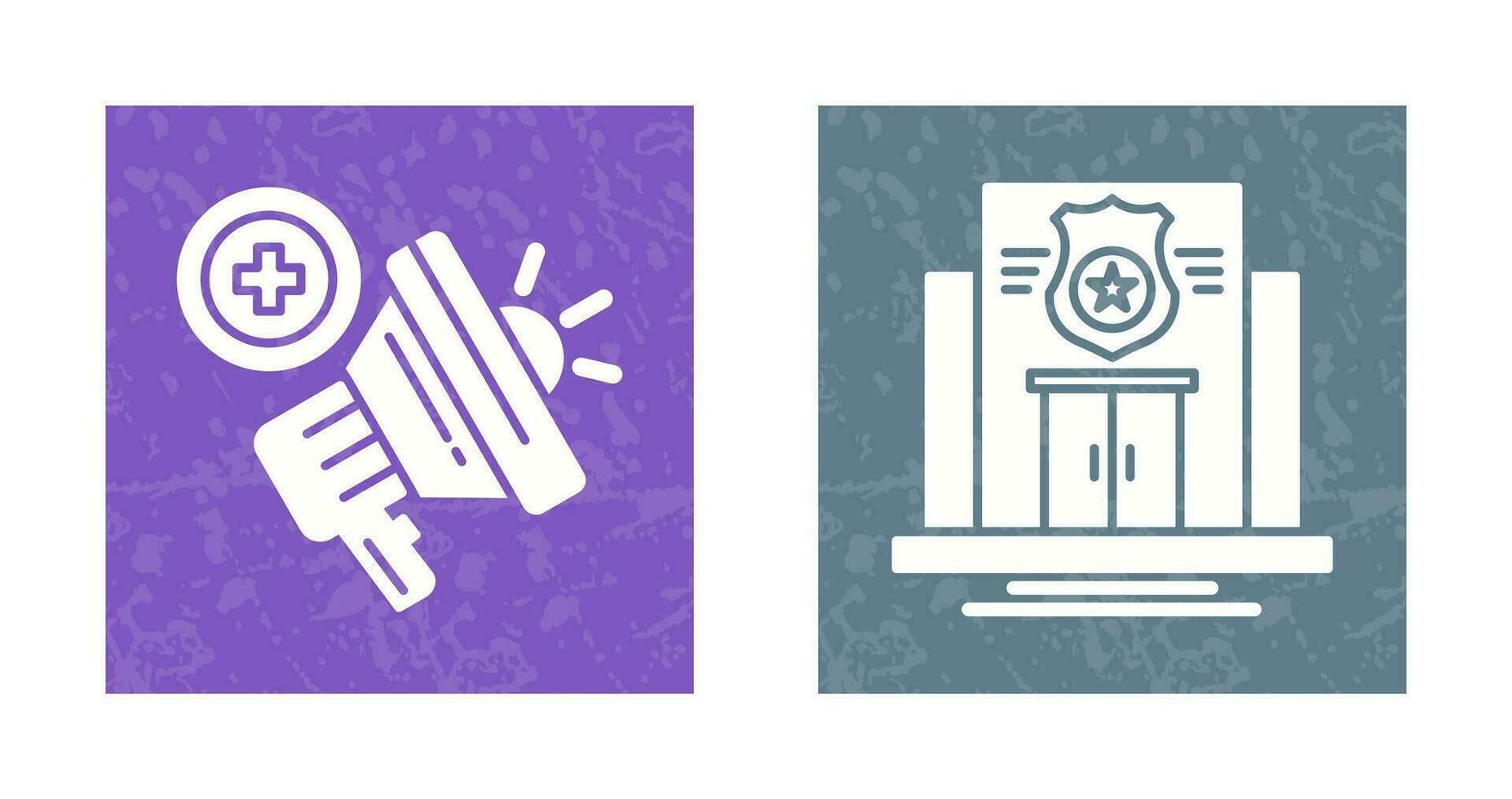 Police Station and Megaphone Icon vector