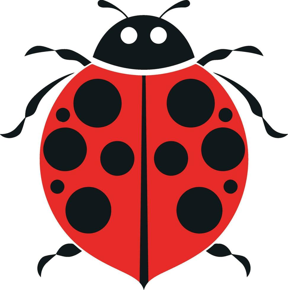 Nighttime Insect Polka Dotted Silhouette Contemporary Ladybug Mark in Shadows vector