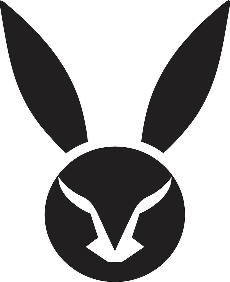 Abstract Black Bunny Monogram Sleek Rabbit Silhouette Design vector