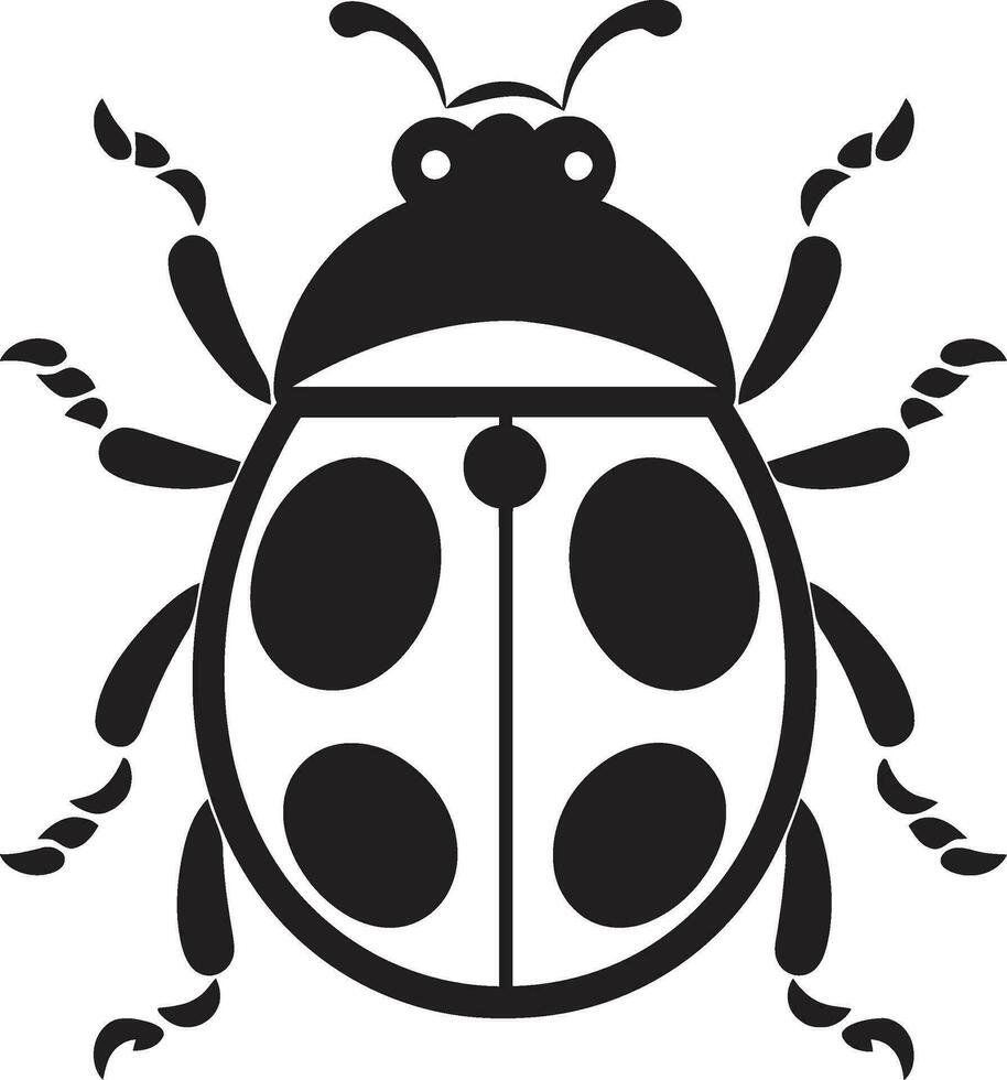 Iconic Intrigue Unveiled The Ladybugs Emblematic Profile in Shadows Eyes of Symmetry The Monochrome Ladybugs Timeless Badge vector