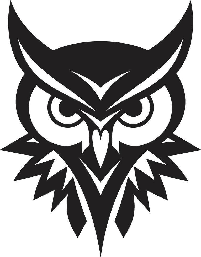 Owl Family Badge Template Intricate Moonlit Owl Art vector