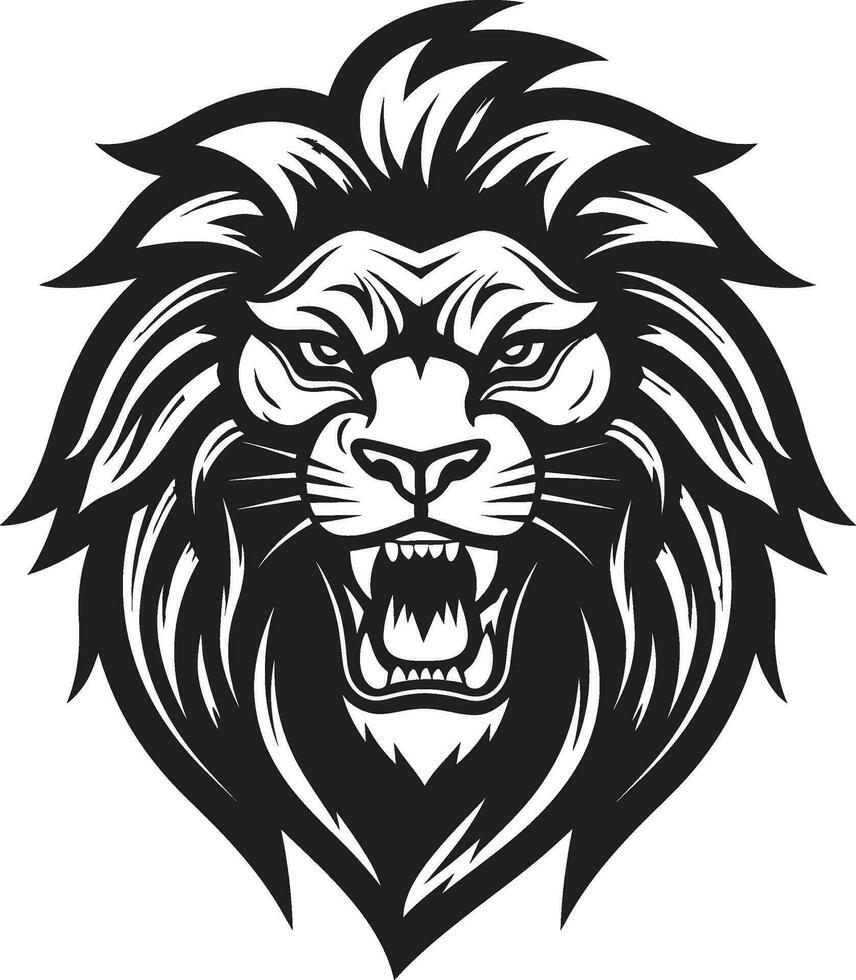 ferocidad soltado el elegante pantera en león icono emblema atacando orgullo majestuoso negro león logo diseño excelencia vector