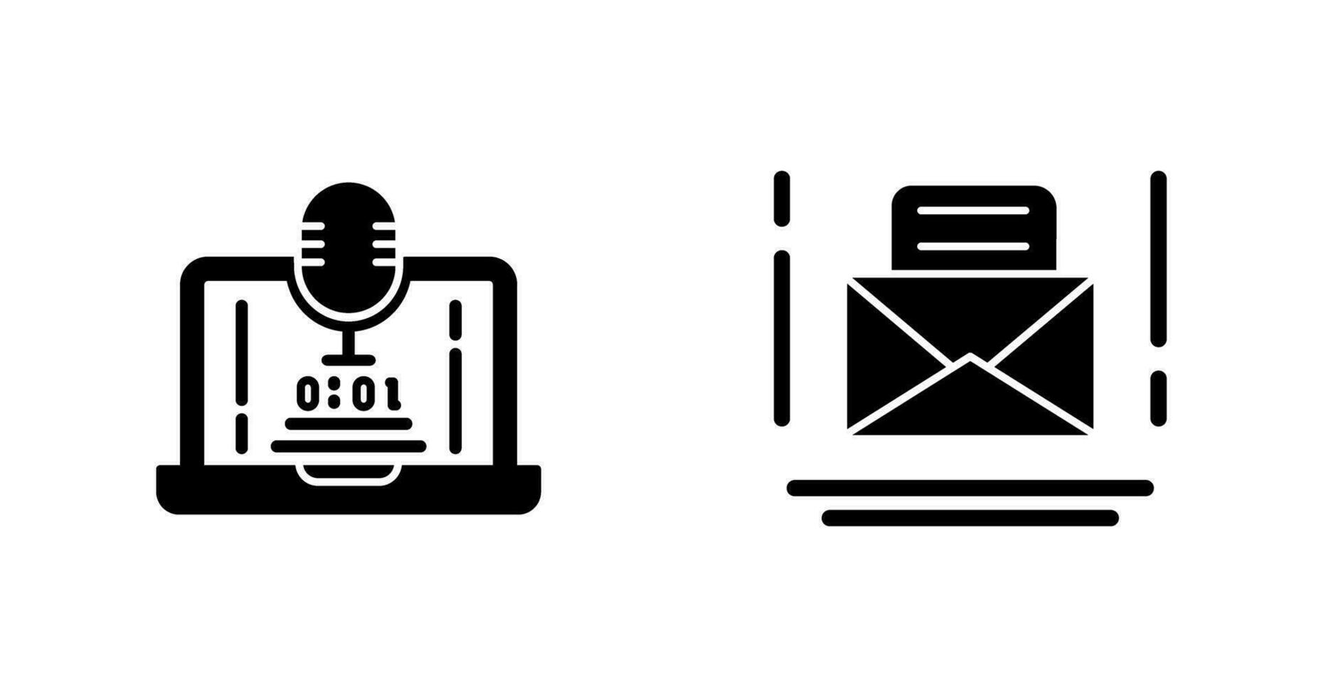 Voice Recorder and Email Icon vector