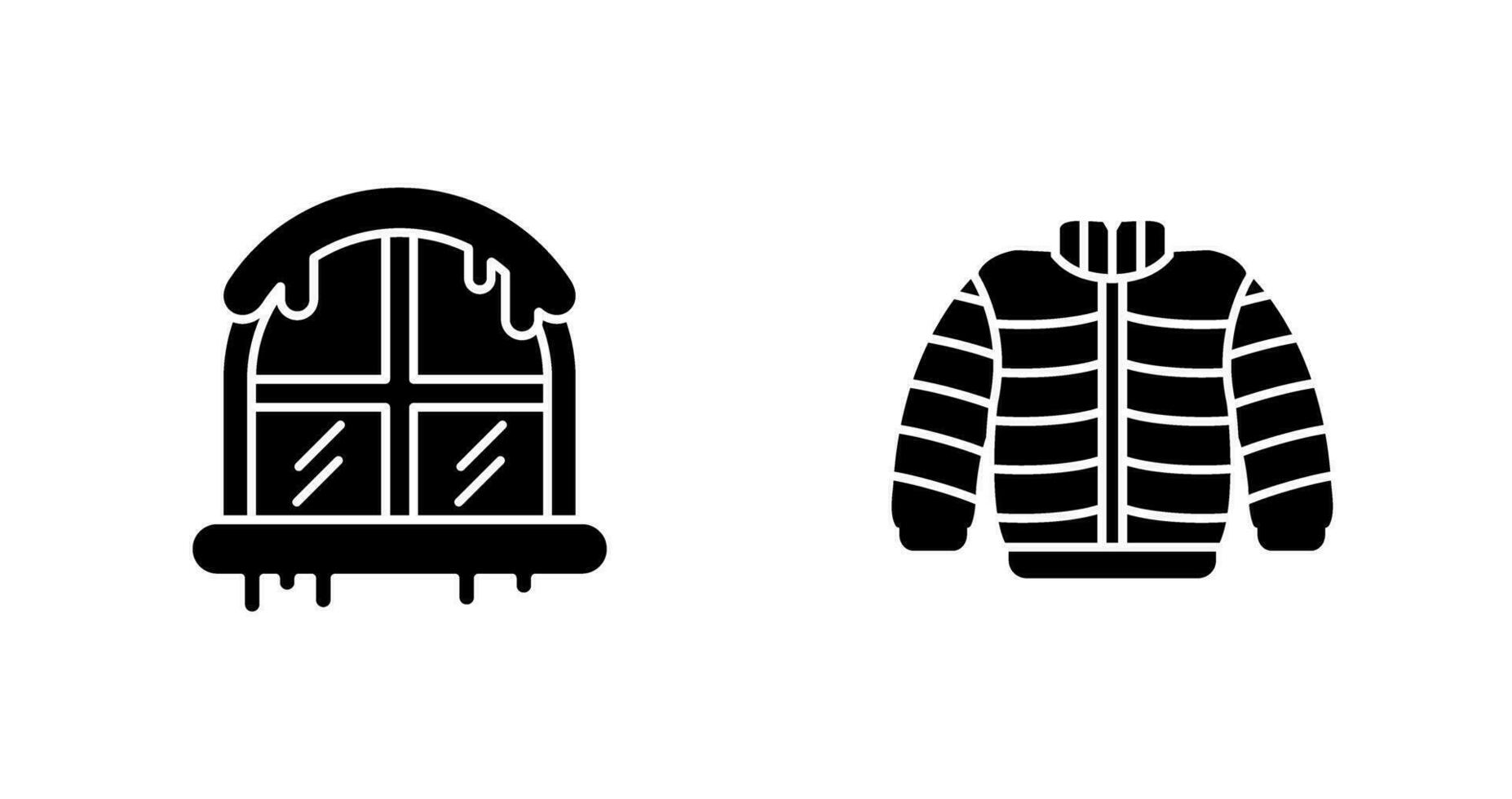 Window and Winter Clothes Icon vector