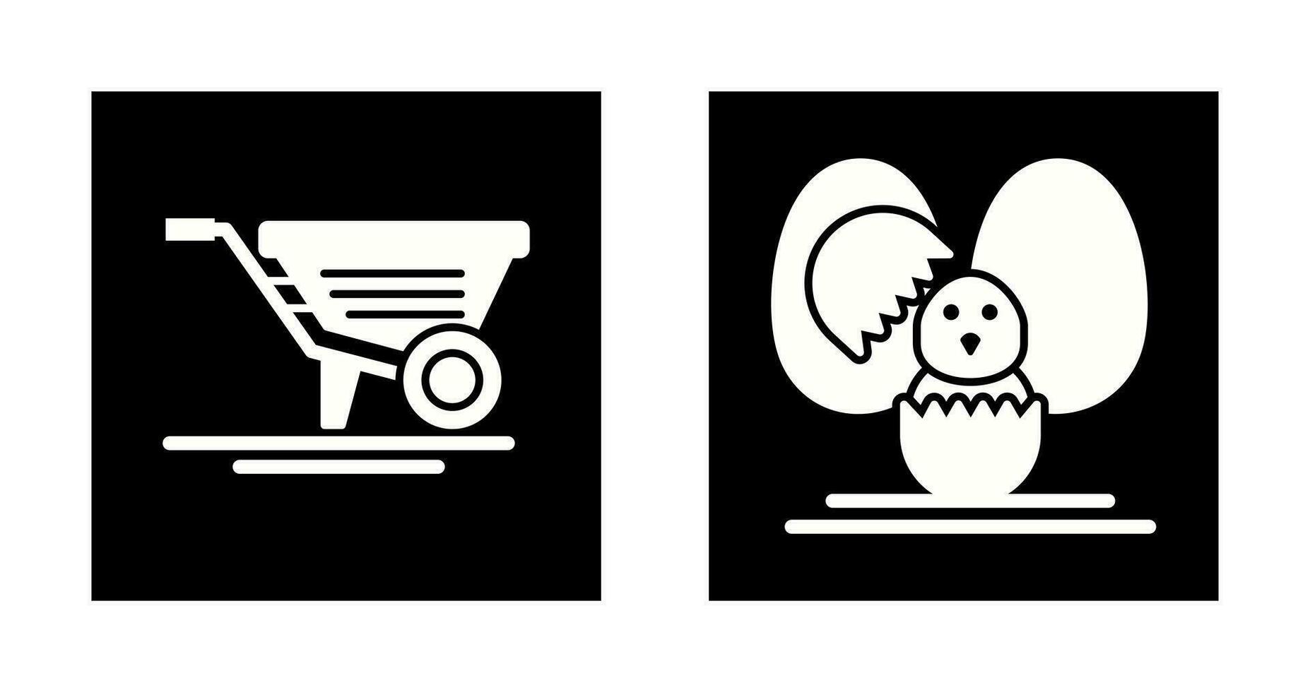 Wheelbarrow and Easter  Icon vector