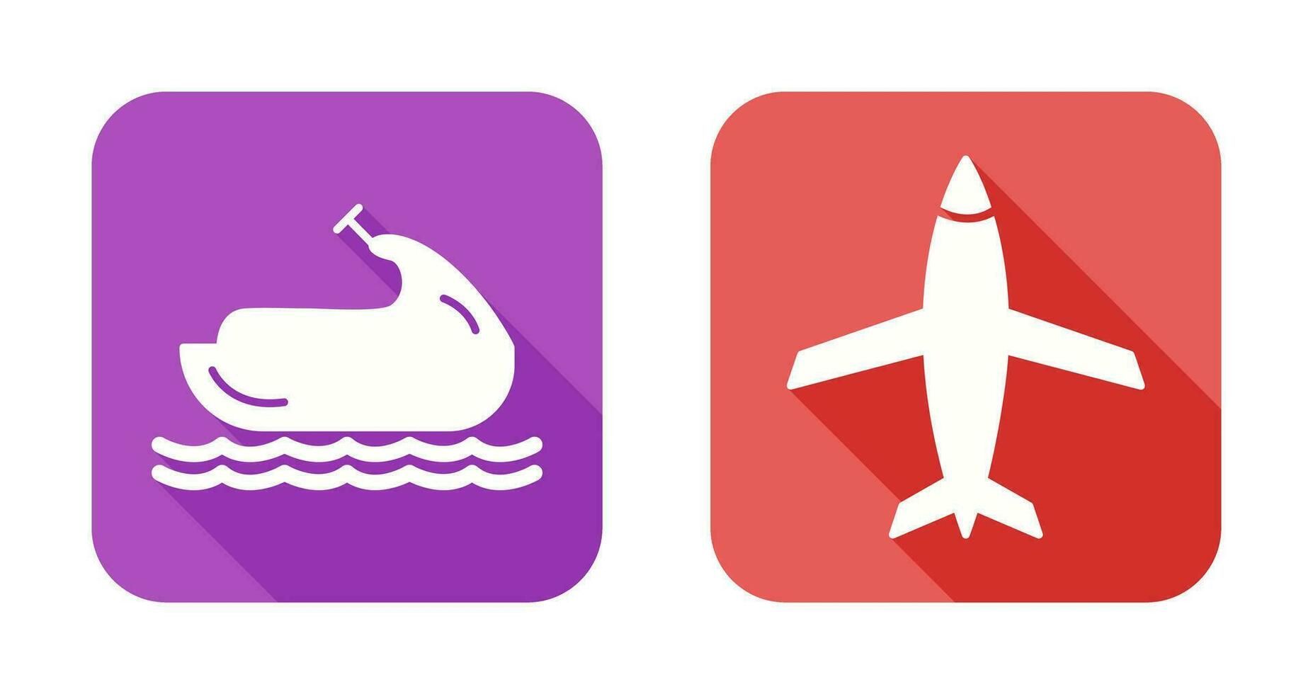 Jet Ski and Plane Icon vector