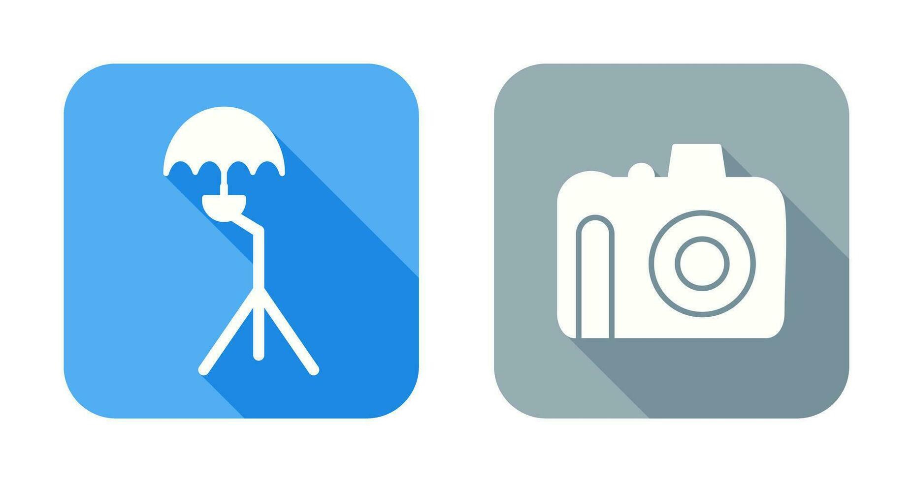 umbrella stand and dslr camera Icon vector