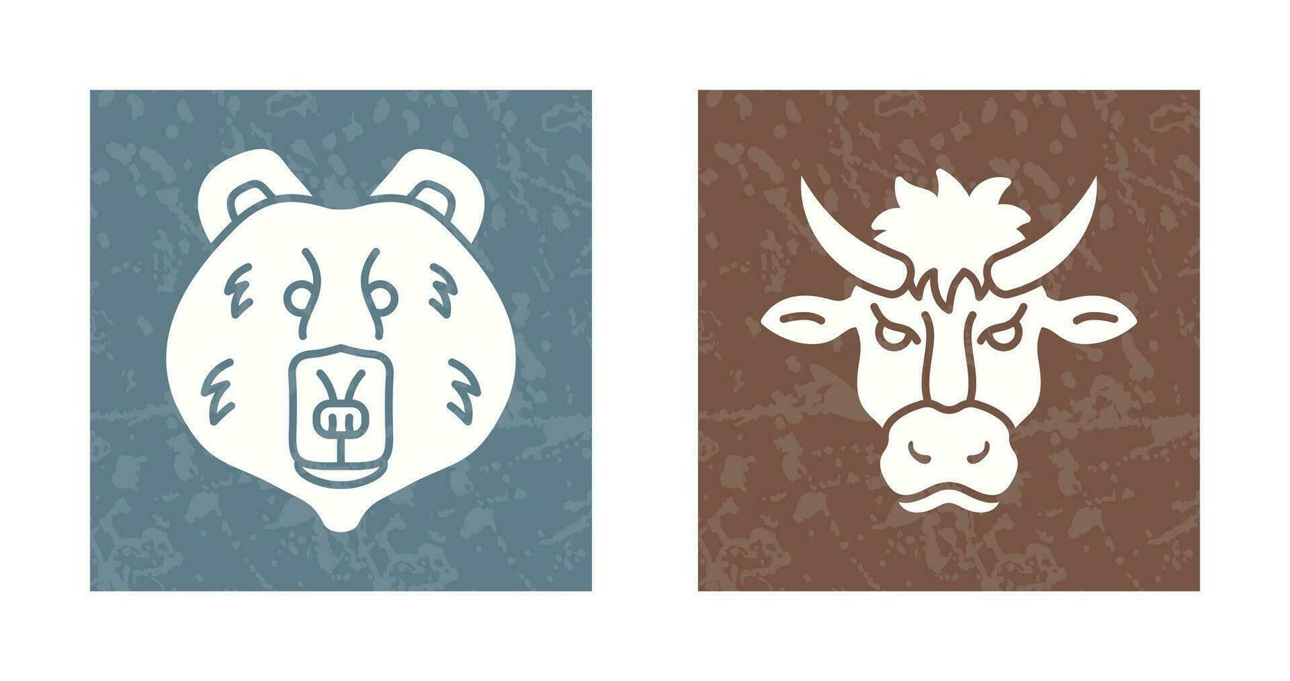 Polar Bear and Bison Icon vector