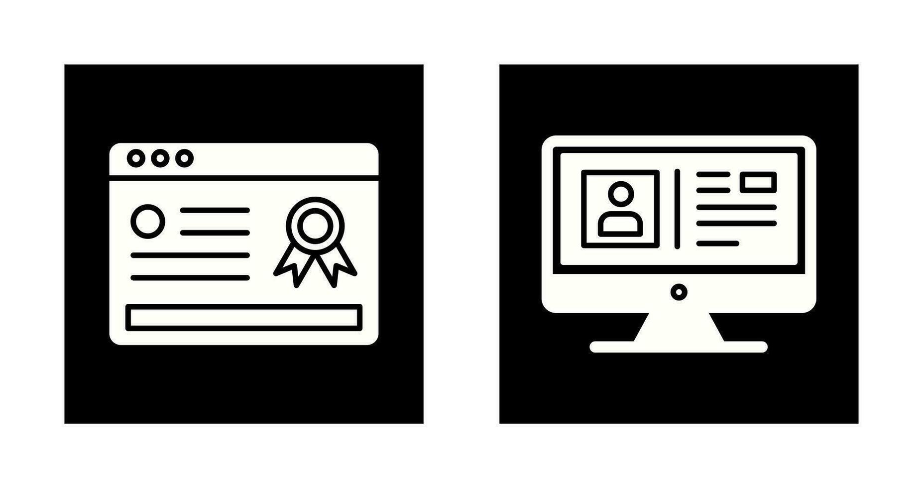 Online Certificate and Profile Icon vector