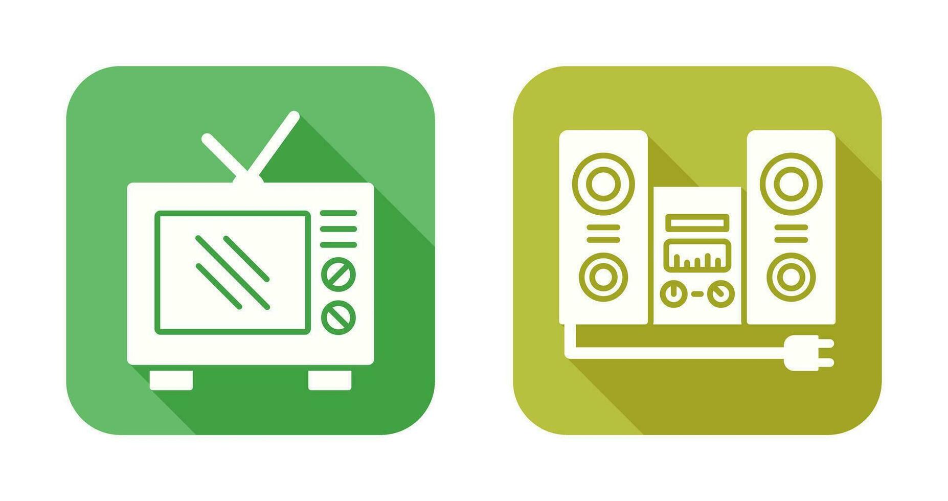 Old TV and Stereo Icon vector