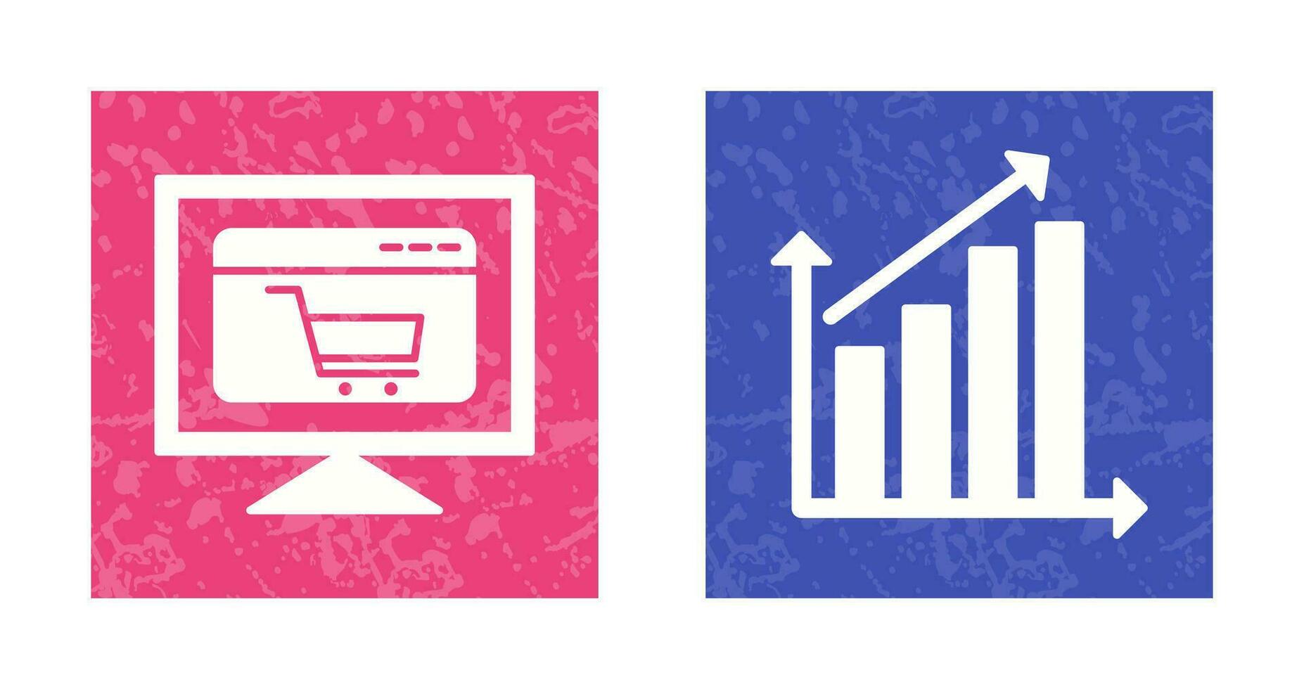 ecommerce website and rising statistics Icon vector