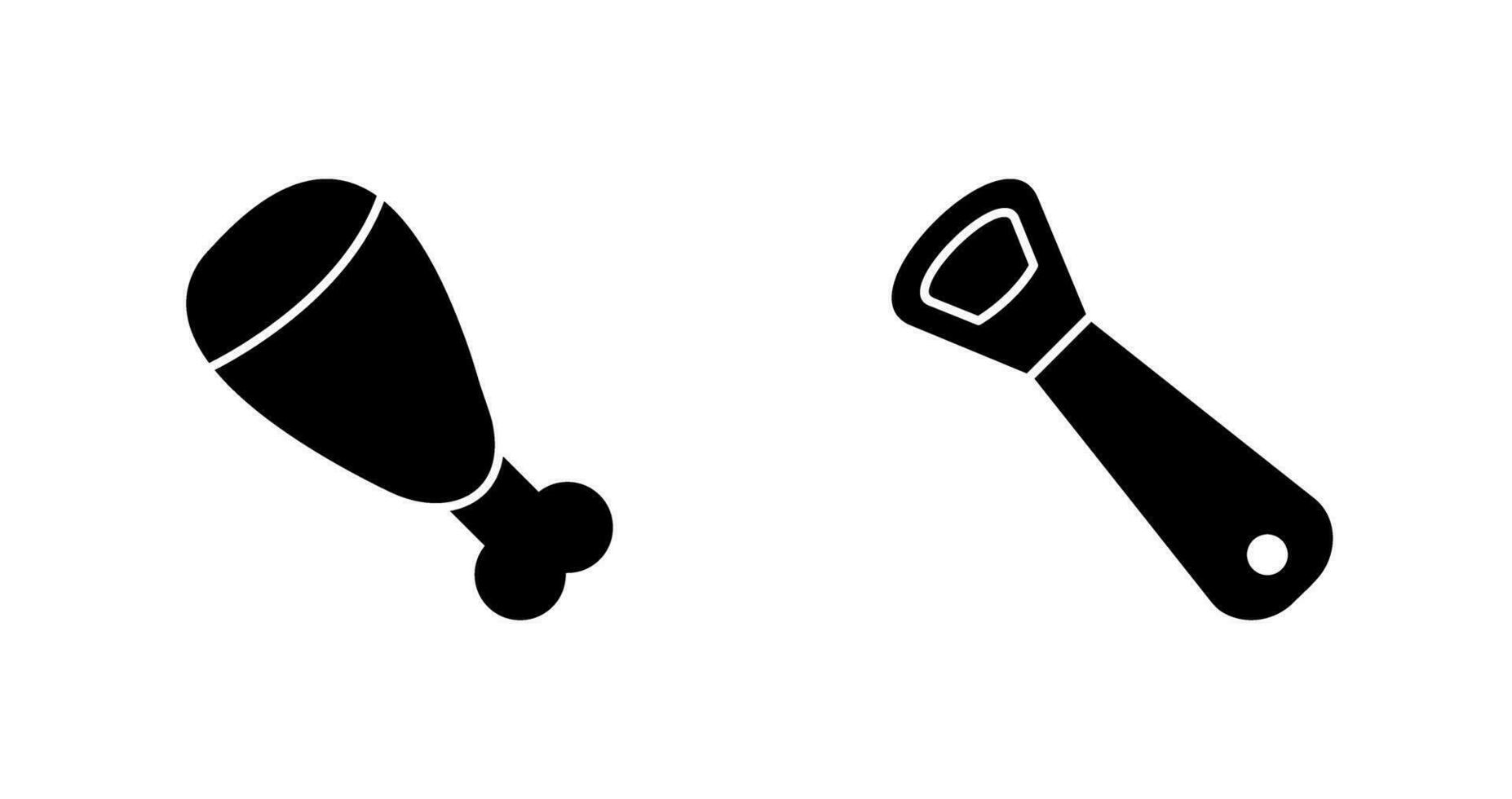 cocido jamón y utensilio icono vector