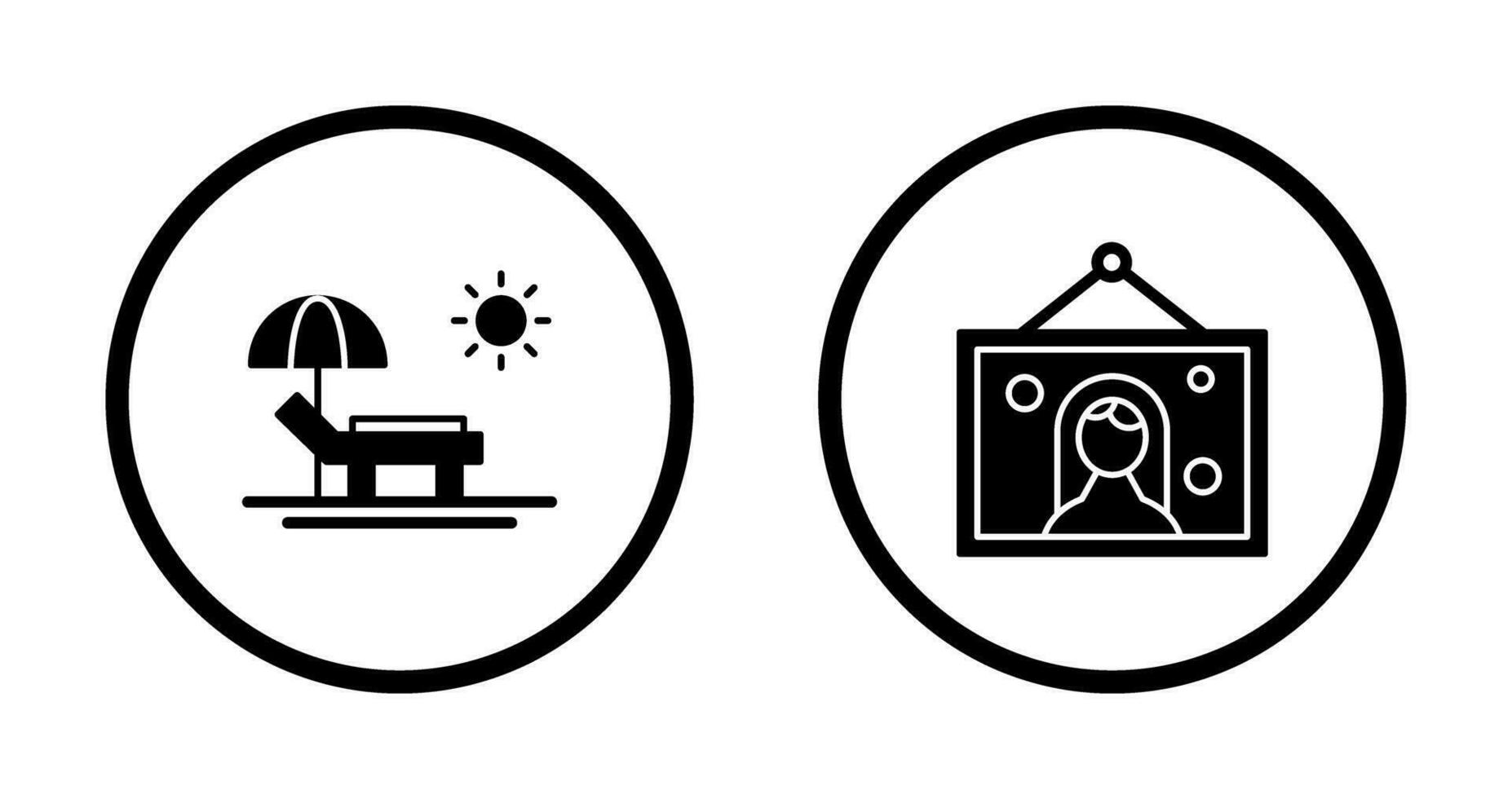 Hammock and Wedding Photo Icon vector
