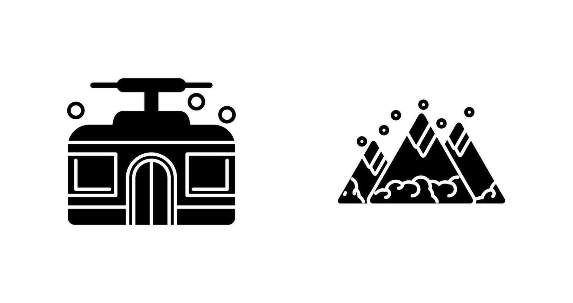 Mountain and Cable Car Icon vector