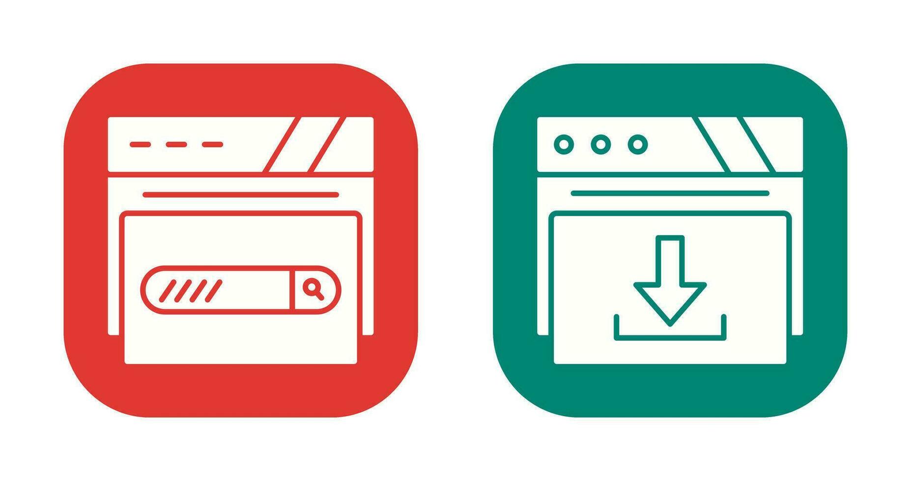 Search Bar and Download Icon vector