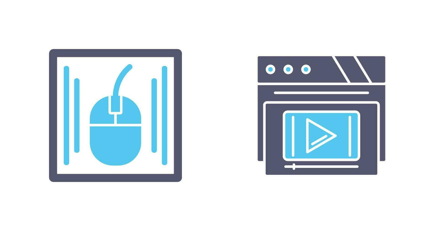 Mouse and Video Player Icon vector