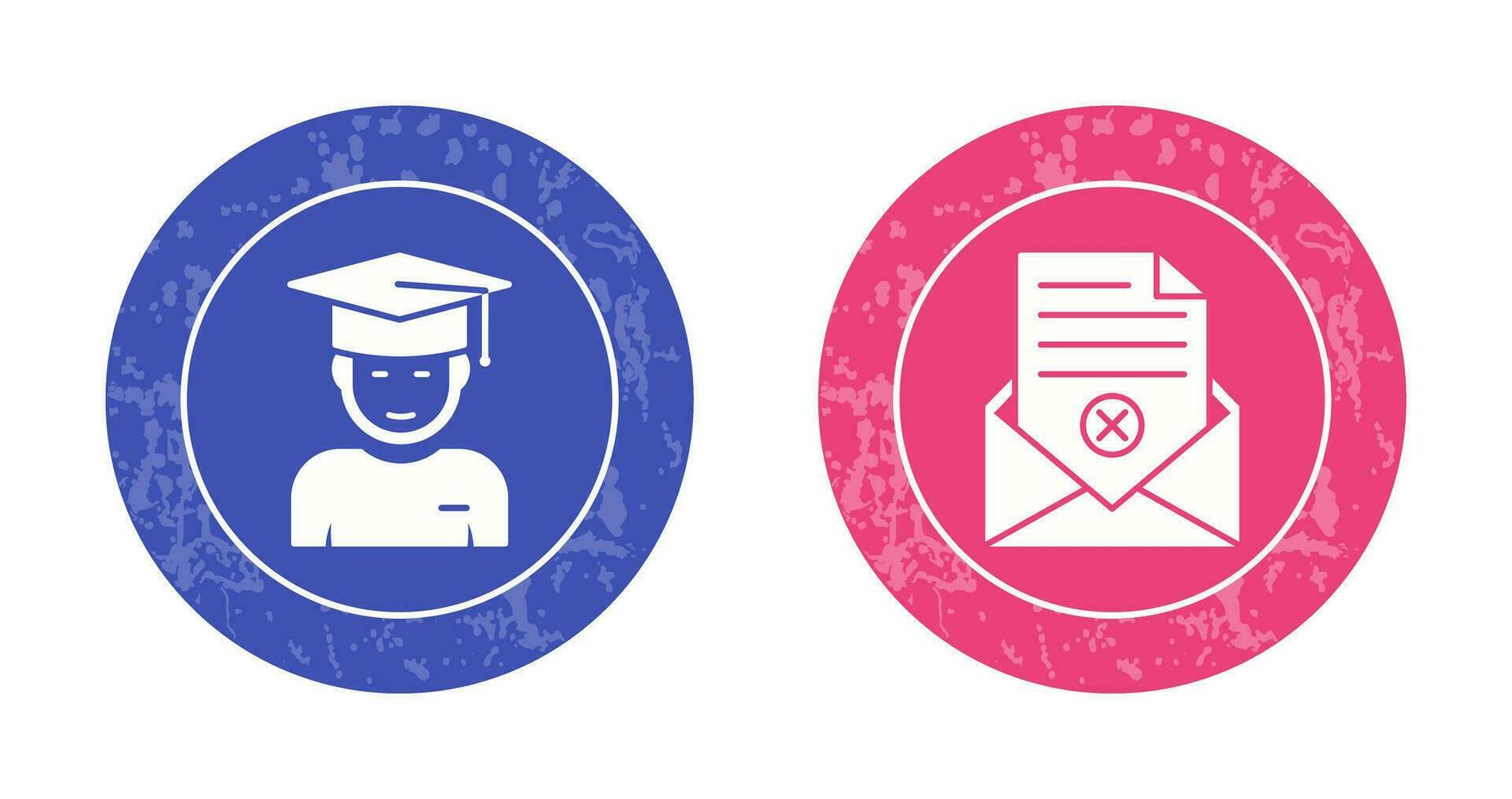 Graduate Student and Rejection Of A Letter Icon vector