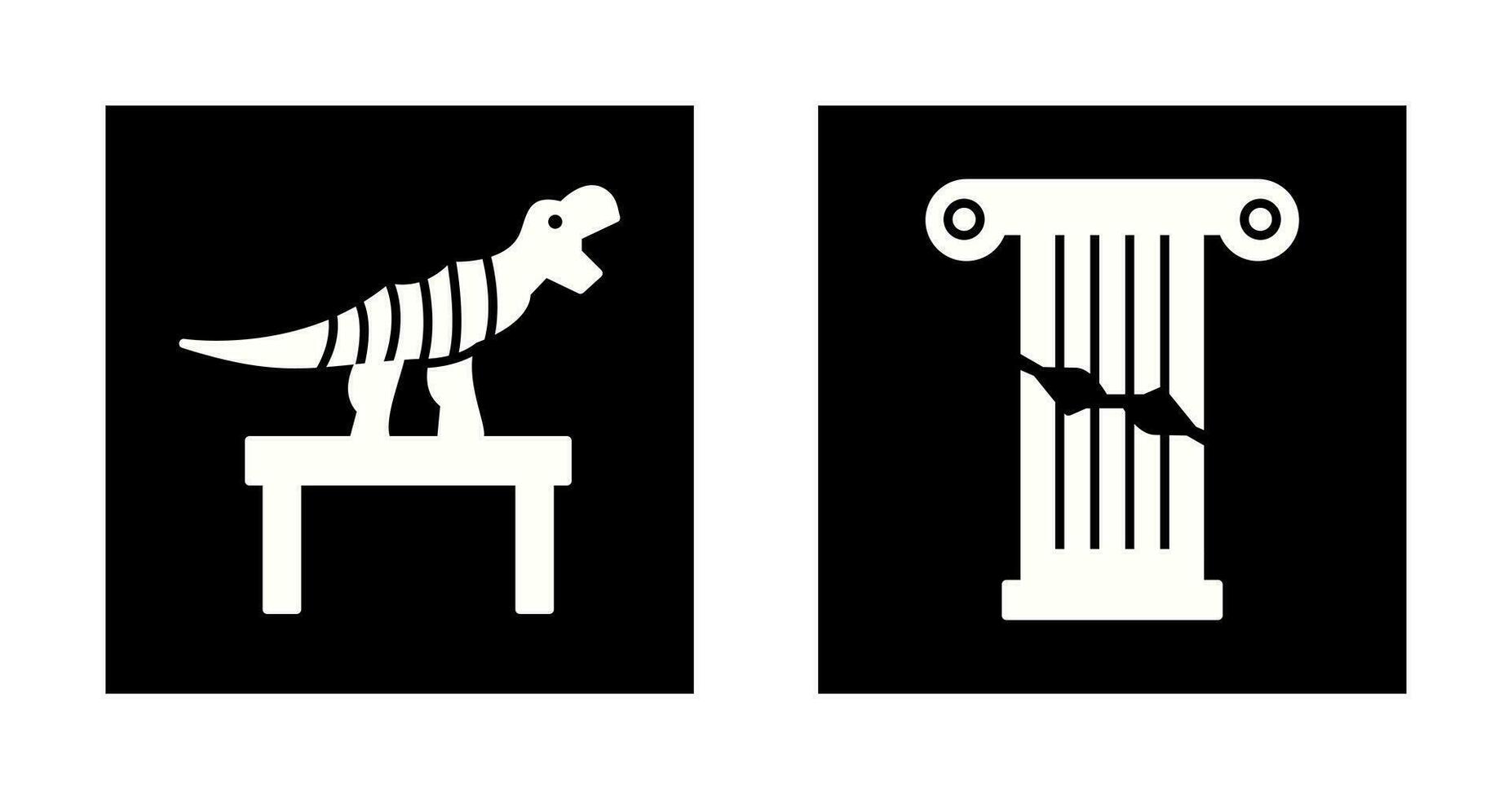 Bones Exhibit and Broken Icon vector