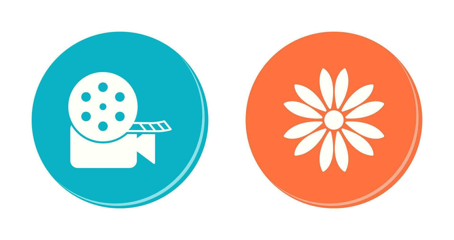 video reel and flower Icon vector