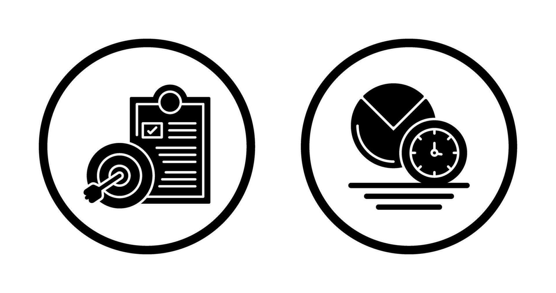 Goals and Pie Chart Icon vector