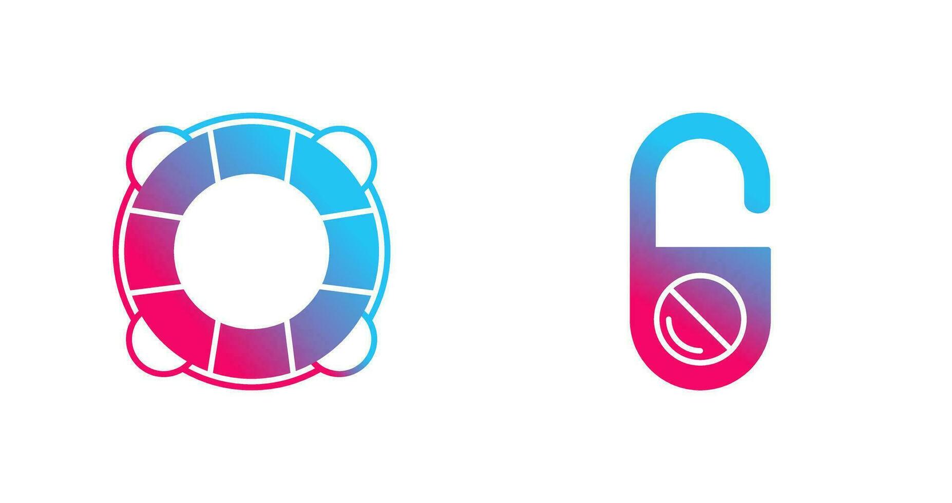 Life Preserver and Do Not Disturb Icon vector