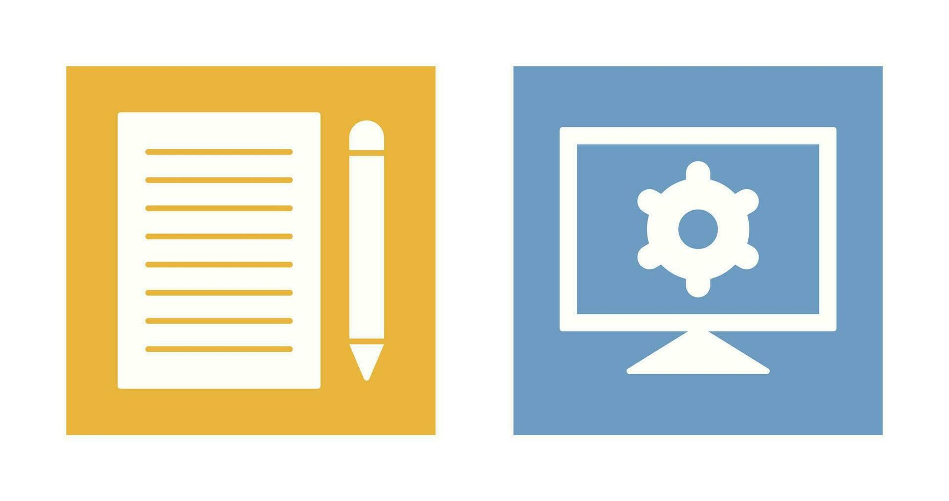 write feedback and computer settings Icon vector