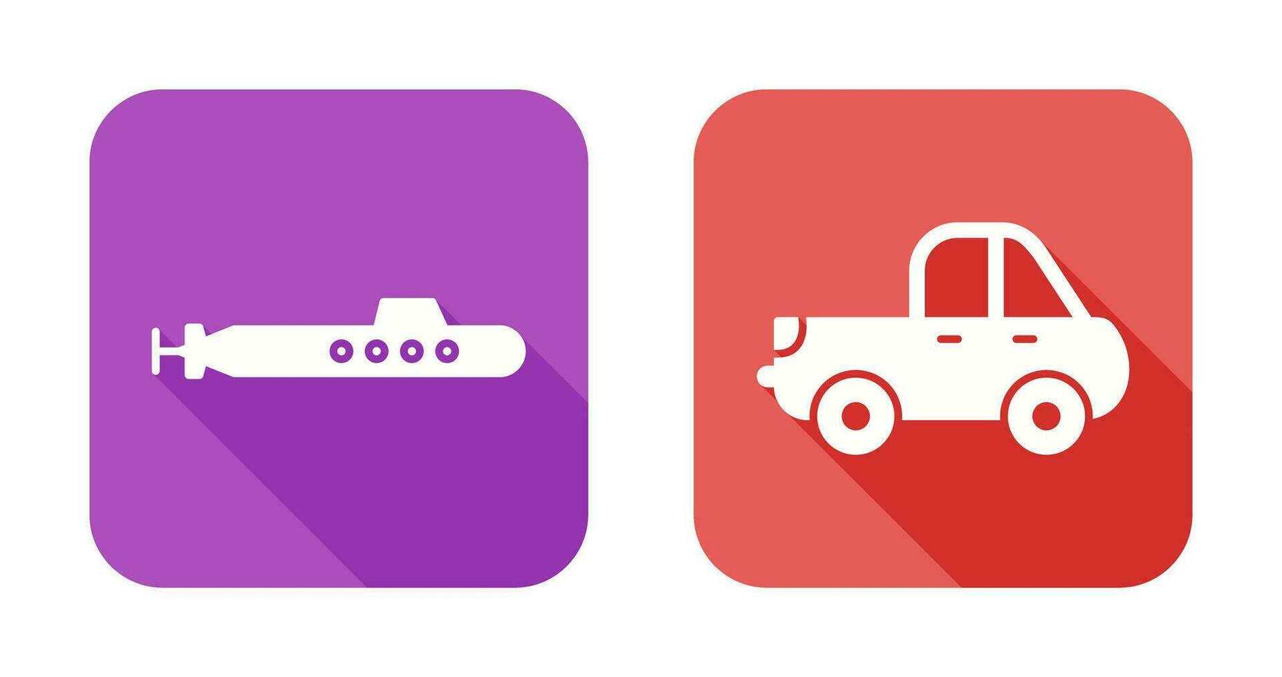 Submarine and Pickup Icon vector