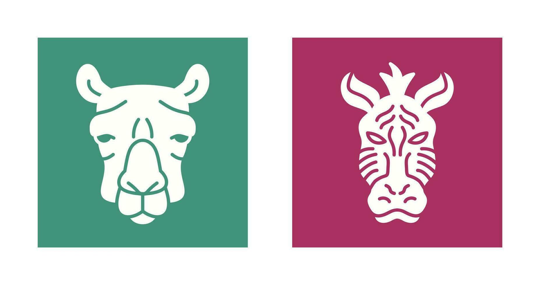 Camel and Zebra Icon vector