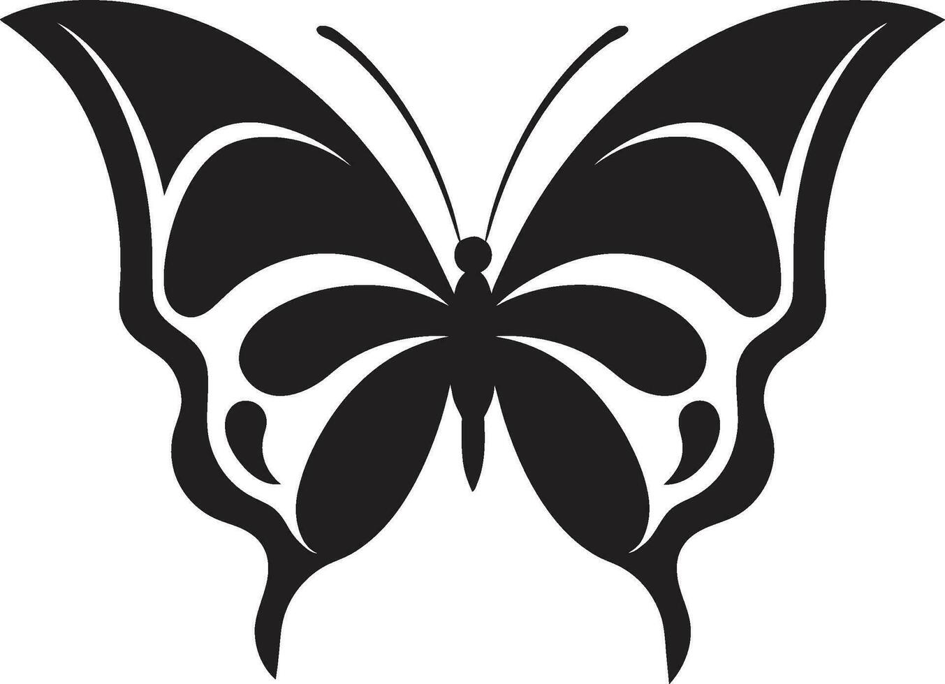 con alas majestad negro mariposa símbolo negro mariposa icono un marca de libertad vector