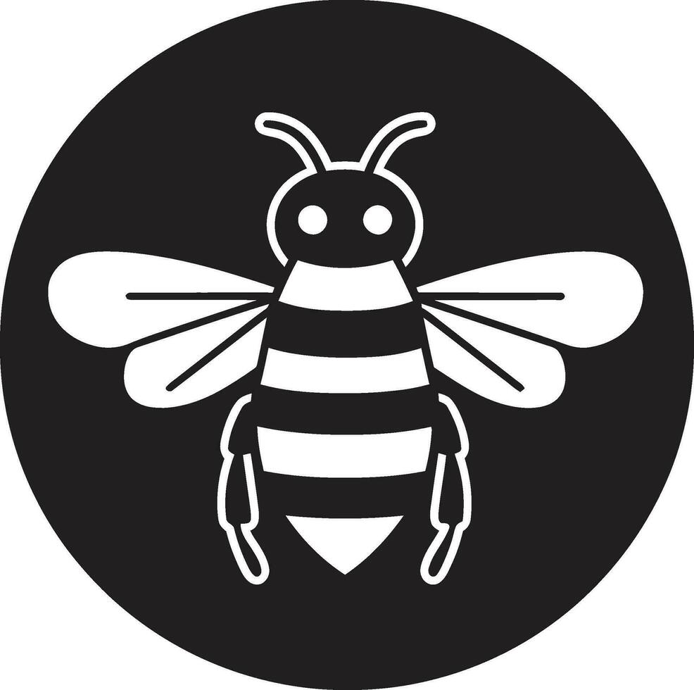 zumbido abeja icono abeja coronado emblema vector