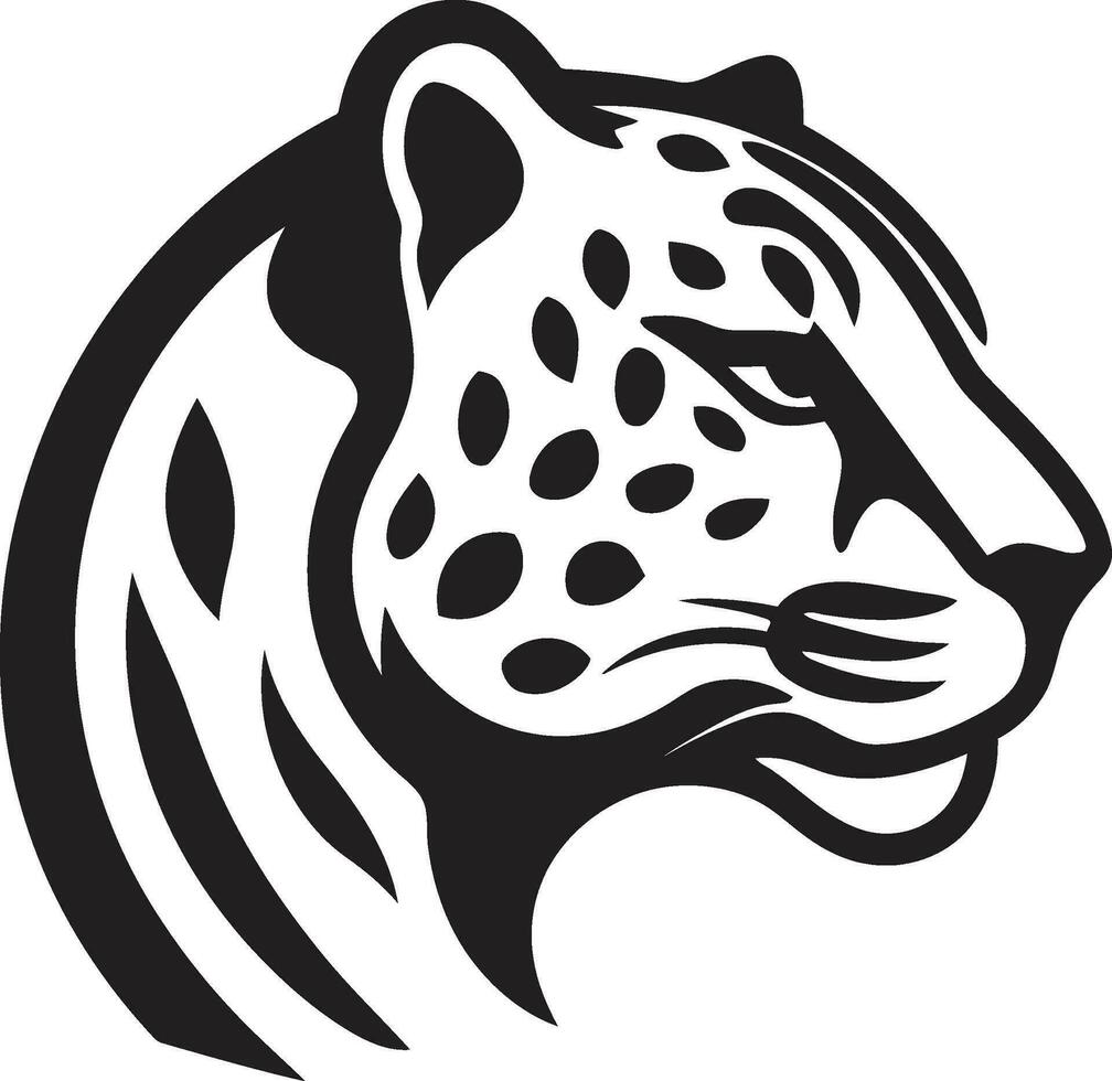 monocromo majestad minimalista leopardo perfil ojos de el leopardo logo de gracia vector