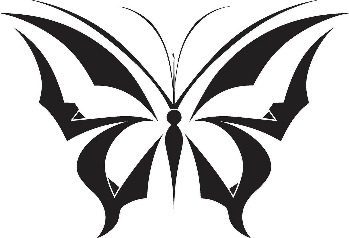 Noir Beauty Takes Flight Butterfly Symbol Elegance in Monochrome Black Butterfly Icon vector