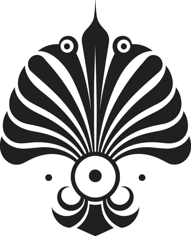 Artistic Intrigue Black Peacock Design Majestic Display Peacock Emblem in Black vector