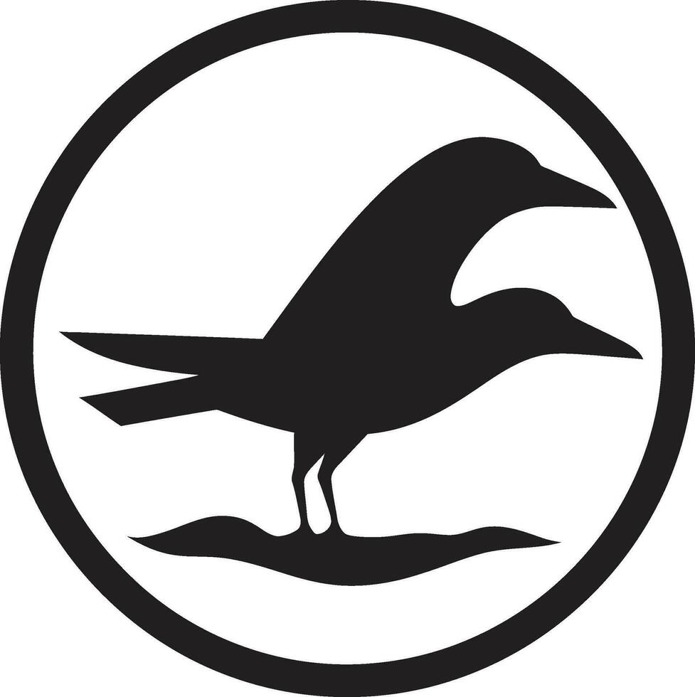 Onyx Intrigue Black Seagull Design Icon Regal Resplendence Seagull Icon Emblem vector